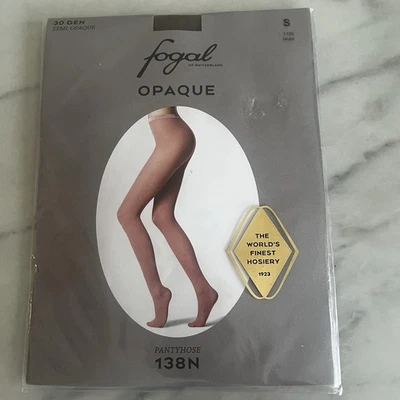 全新 Fogal 女式连裤袜 尺寸 小灰褐色 紧身裤 职业缎面 半透明 — 第 1/4 张图片