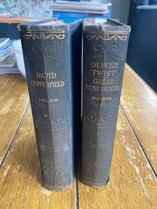 Vintage Antique David Copperfield Oliver Twist Great Expectations Hardback Books - Imagen 1 de 7