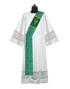 Liturgical Green Deacon Stole PAX with Grapes Embroidery - Picture 1 of 3