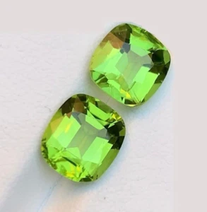 Green Peridot Natural Gemstones, 4.90 Ct Cushion Cut from Supat Mine, Pakistan - Imagen 1 de 13