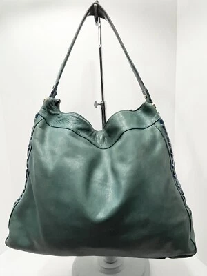 Tory Burch зеленый отлива кожи синий бисером Hobo наплечная Дамская сумка с короткими ручками книга сумка - Изображение 1 из 4