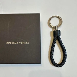 Auth Bottega Veneta Intrecciato Key Holder Key Ring Leather Black w/Box Card - Picture 1 of 5