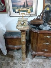 Telefono E Colonna In Marmo Vintage