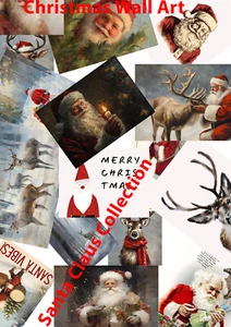 Santa Claus, Christmas Wall Art Posters - Canvas - Framed Poster in Sizes V208 - Picture 1 of 17