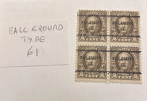 Ball Ground, Georgia Type 61 Precancel On A Block Of 4 1.5Cent Nathan Hale Stamp - Picture 1 of 2
