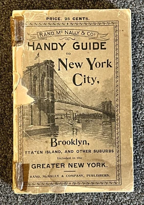 1895 Rand, Mcnally Handy Guide to New York City w/ Large Fold Out Map - Image 1 of 4