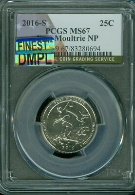 2016 S FORT MOULTRIE QUARTER PCGS MS67 DMPL MAC FINEST REGISTRY * - Image 1 of 4