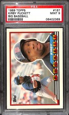 1989 Topps #167 KIRBY PUCKETT BIG BASEBALL PSA 9 06402369