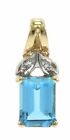 Pendentif topaze et diamant bleu suisse authentique 1,25 carat en or jaune 14 carats