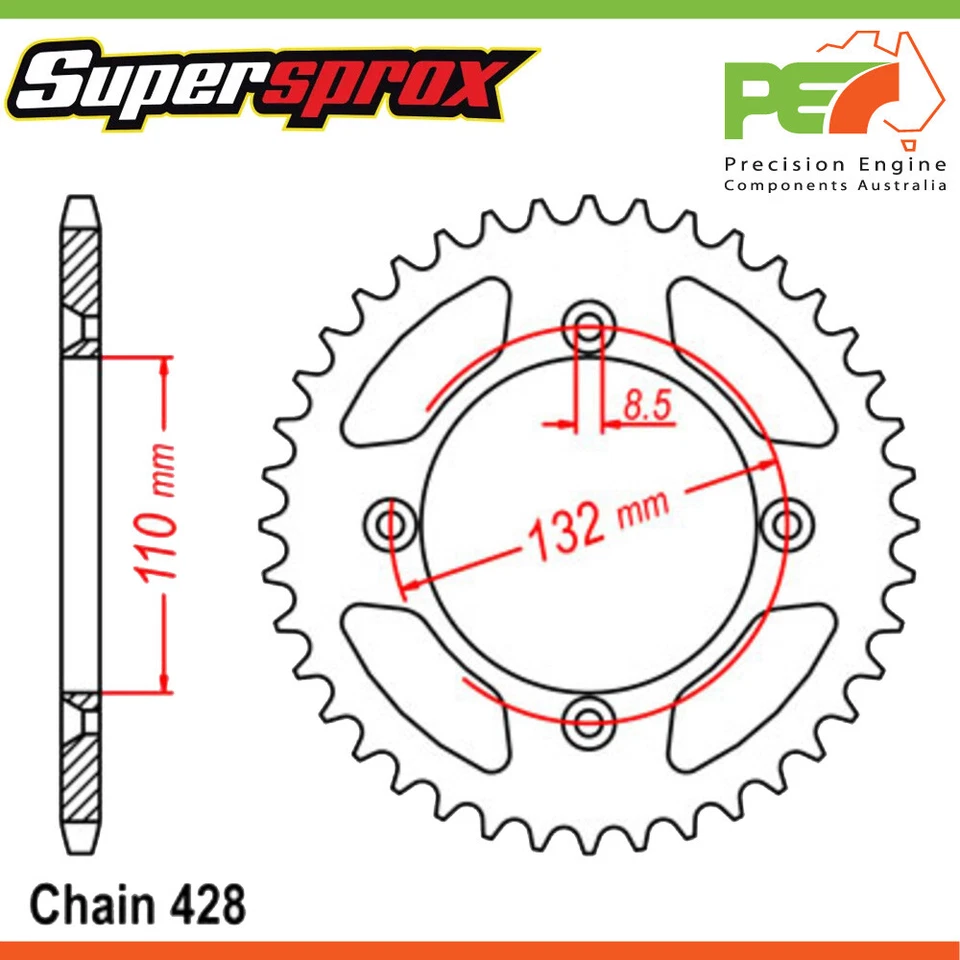 Novo em folha * Supersprox * Roda dentada traseira para se adequar à KTM 105 SX 105cc, 06-11 - Imagem 1 de 4