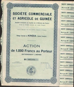 Société Commerciale & Agricole de GUINÉE (KINDIA GUINÉE Française) (O) - Picture 1 of 1