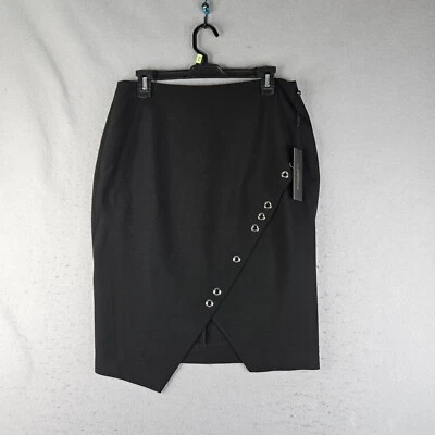 Donna Karan Skirt Womens 8 Black Grommet Stylish Modern Chic Polished Diva - Image 1 of 4