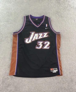Vintage Karl Malone Jersey Men Extra Large Black Nike Team Utah Jazz Swingman - Picture 1 of 18