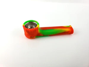 Pipa de silicona para fumar tabaco de 3,5" con pipas de mano de tazón de metal 309950-4 - Imagen 1 de 6