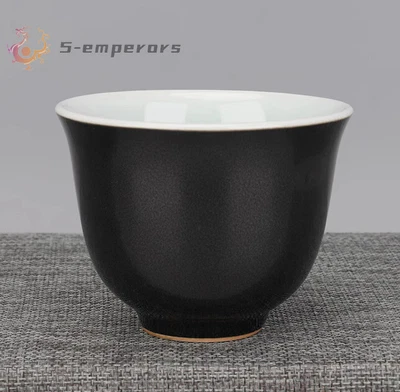 Juego de té taza de vino taza de té gongfu esmalte negro porcelana clásica china fina 85 mm Foto 1 de 4