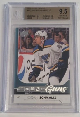 2017-18 Upper Deck Series 2 Young Guns 470 Jordan Schmaltz BGS 9.5 RC St. Louis - Image 1 of 3