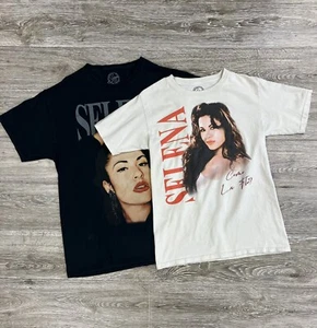 2 Vtg Selena Quintanilla Memorial T Shirt Band Music Rap Tee 90s Two Sz S-L - Picture 1 of 12