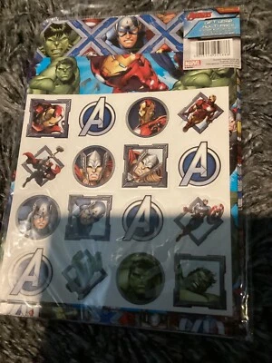 BNIP New Marvel Avengers Gift Wrap Set - 5 Sheets 50x69.5cm & Sticker Sheet - Image 1 of 4