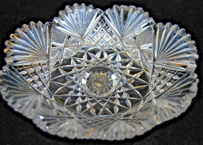 American Brilliant Period 椭圆形糖果坚果盘 Libbey 公主图案 S3683 — 第 1/4 张图片