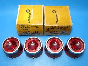 NOS Set (4) GM Guide 1958 Pontiac Star Chief Chieftain Wagon Tail Light Lenses - Picture 1 of 14