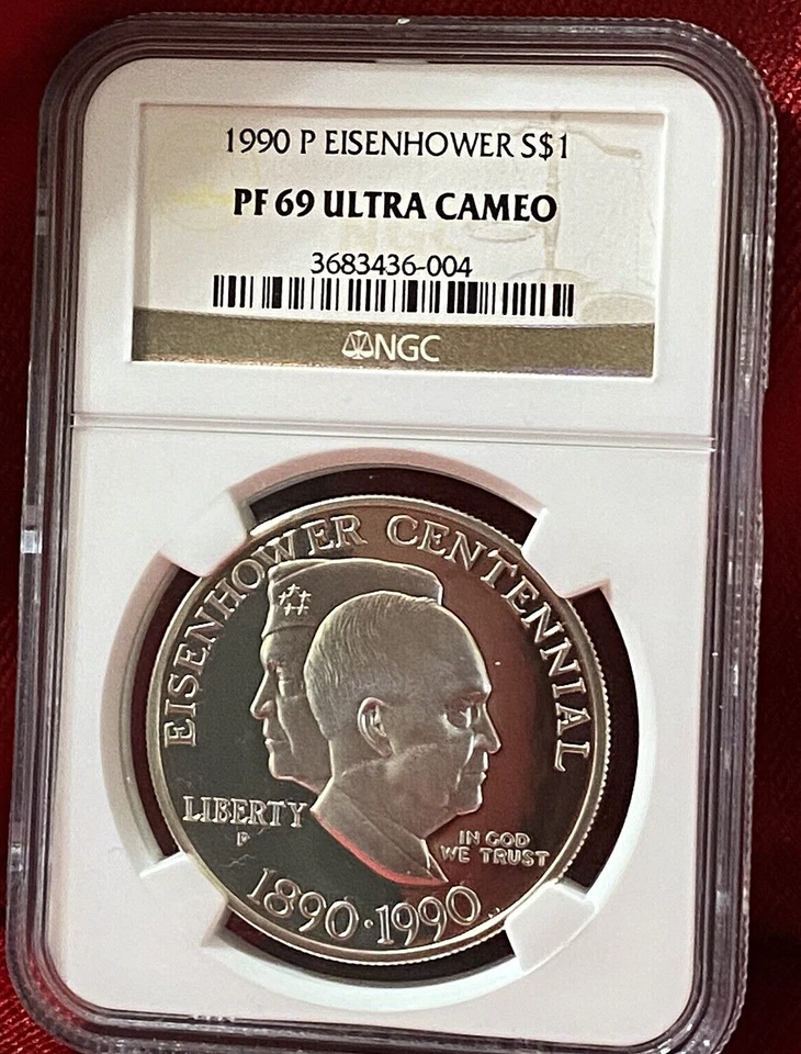 1990 P $1 Eisenhower Centennial Commemorative Silver Dollar NGC PF69 UC (427) - Image 1 of 2
