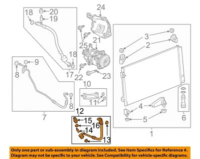 Condensador GM OEM 15-19 Sierra 2500 HD, líneas de compresor - manguera de CA delantera 23369104 Foto 1 de 2