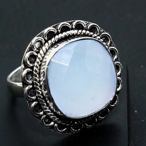 Natural Onyx Chalcedony Solid 925 Silver Gemstone Handmade Ring Jewelry Size 9 - Picture 1 of 6