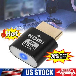 4K HDMI Dummy Plug Virtual Monitor Display Emulator Headless Display Adapter - Picture 1 of 8