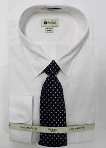 Haggar Men's Solid White Dress Shirt with Neck Tie Box Set 2XL 18-18.5 34/35 - Picture 1 of 1