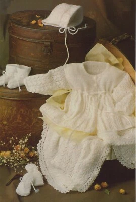 Plymouth Knitting Pattern P171 Dreambaby 4 Ply Coat Bonnet Booties Mittens Shawl - Image 1 of 2