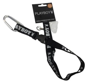 PLAYBOY BLACK LANYARD PHONE STRAP LICENSED GENUINE PRODUCTS - Picture 1 of 2