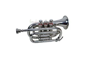 Professional Classical Marching Pocket trumpet Band Bb Indian Flat SteelTrumpet - Picture 1 of 9