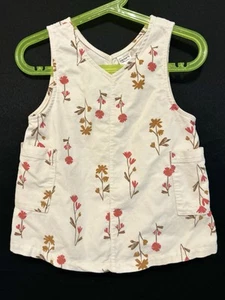 Child Of Mine Carter's Girl Size 18 Months Jumper Dress Corduroy Cream Floral - Picture 1 of 12