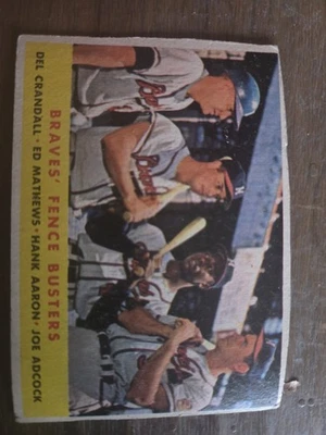 1958 Topps - Hank Aaron, Eddie Mathews, Joe Adcock #351 - Image 1 of 3