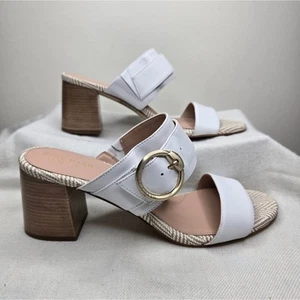 COLE HAAN Grandseries Women's White Open Toe 3in Block Heel Sandals Size 9½ - Picture 1 of 9