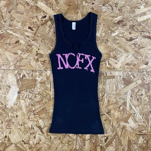 Vintage Y2K NOFX Punk Band Black Ribbed Tank Womens Size Small - Picture 1 of 3