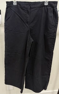 Pantalones Eileen Fisher para mujer talla XL negros recortados pierna ancha algodón orgánico cáñamo lona - Imagen 1 de 13