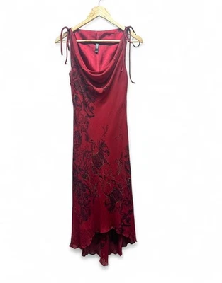 Laundry by Shelli Segal Silk Dress Women’s Size 8 Red Cowl Neck Asymmetrical - Image 1 of 4