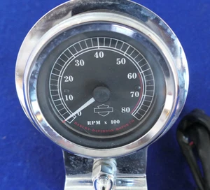 Genuine Harley Davidson 2-5/8" Mini Tach Tachometer & 1" Handlebar Mount - Picture 1 of 8