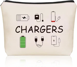 Charger Makeup Bag: Charging Cord Electronics Accessories Themed Cosmetic & Toil - Picture 1 of 12