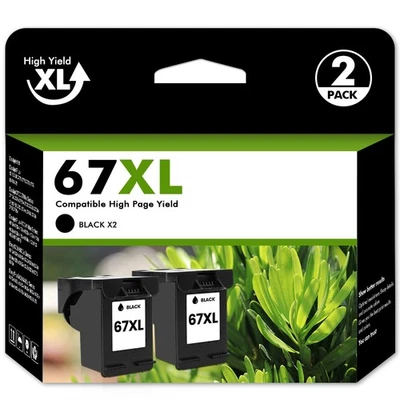 67XL Ink Cartridge for HP Ink 67 Deskjet 2700 2755 2855 4152 4155 Envy 6055 6455 - Image 1 of 4