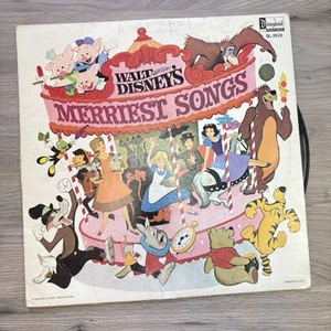 Álbum de banda sonora original disco de vinilo "Merriest Songs" de Walt Disney 1968 vintage - Imagen 1 de 4