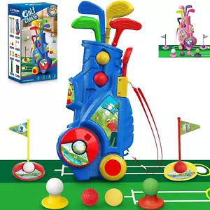 Kids Golf Set with Putting Mat - Indoor Outdoor Sports Toy Gift for Boys BLUE - Picture 1 of 9