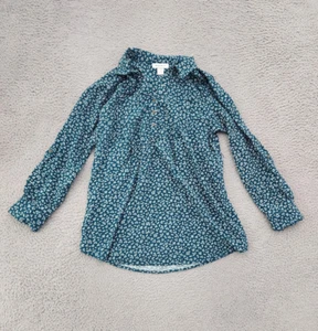 Motherhood Shirt Womens Medium Maternity Blouse Long Sleeve Button Up Floral - Picture 1 of 9