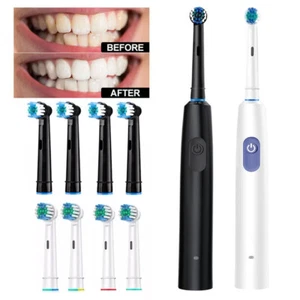 Electric Toothbrush USB Rechargeable Rotating Brush Timer 5 Modes 4 Brush Heads - Picture 1 of 28