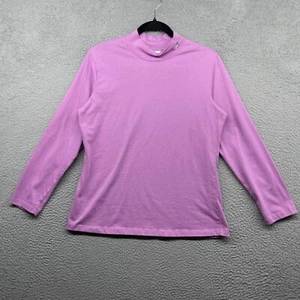 Girl Scouts T-Shirt Purple Long Sleeve Mock Neck Logo Pullover Size L - Picture 1 of 11