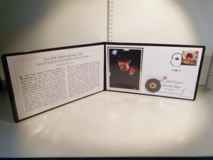 (L1001)  9ct Gold Coin ~ 1 Gram  ~  One Crown  - The 2016 Remembrance Day - Picture 1 of 4