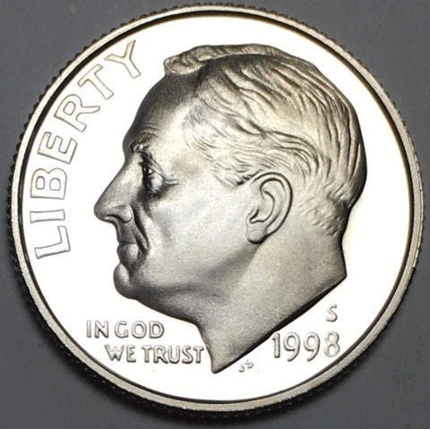 1998-S Silver Proof Dime - 90% Silver - (UNC) KM#195b - D98SS Cover