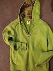 Foursquare Snowboard Full Zip Up Men's Hoodie Sweatshirt Lime Green Size Small