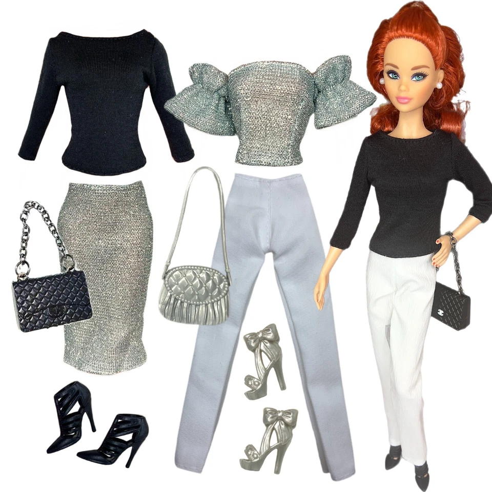 Eledoll Clothes Black/Silver Fashion Pack for the 12" Fashion Doll SYLVANA